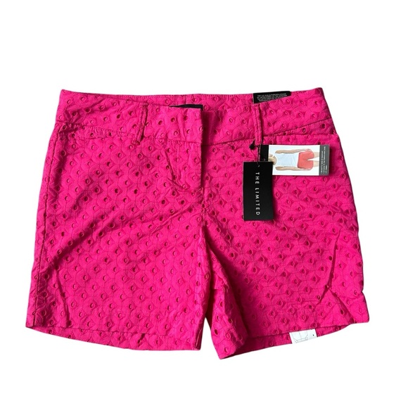 The Limited 100% Cotton Tailored Eyelet Short NWT Hot Pink size 4 - Picture 1 of 9